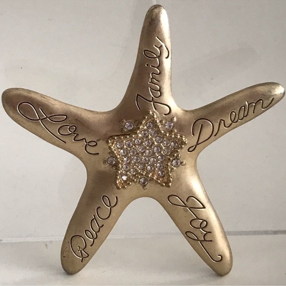 2017 CHICO'S Family, Love, Peace & Joy Brooch Pin Pendant Starfish Shaped - Picture 1 of 4